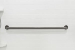 Accessible shower with grab bars for safety